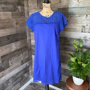 Gap mosaic blue crochet dress